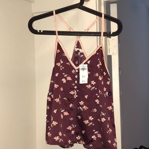Abercrombie flower satin camisole